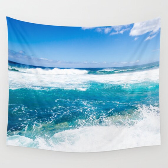 Ocean waves Wall Tapestry tropical wall tapestry blue
