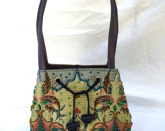SUMMER SALE! Hand-Beaded Silk Handbag
