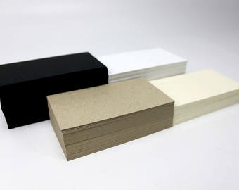 Vierges des cartes de visite en Kraft recyclé non couché, noir, crème Stocks de cartes - étiquettes DIY, étiquettes, cartes de Mini, emballage papier cartonné blanc