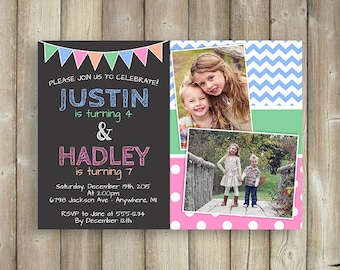 double birthday party invitations