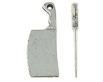 10 Meat Cleaver Antique Silver Charms 9mm x 23mm (231)