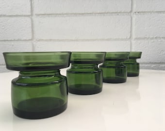 Vintage Dansk Designs Ltd Green Glass Votives (Jens Quistgaard)