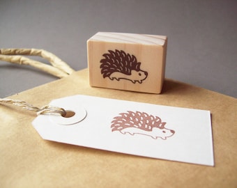 Hedgehog Stamp , Woodland Animal Forest Critter Hedgy Woodland Creatures Rubber Stamp