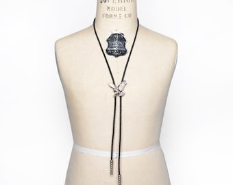 Vintage 80's Spread Eagle Leather Bolo Tie