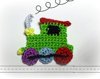 applied crochet locomotive, train