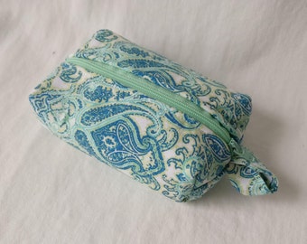 White and Blue Makeup Pouch | Makeup Bag