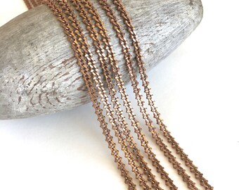 Fancy Vintage Brass Chain, Vintage Curb Chain, 3.5mm, 6FT