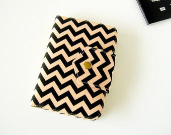 Passport Holder for 2, Passport Wallet, Passport Cover, Travel Wallet, Passport Organizer in Black and Tan Chevron - Ready to Ship