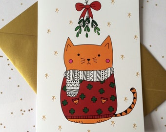 Christmas Jumper Cat Card