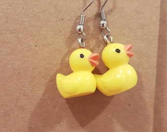 Rubber duck earrings (nickle free)