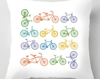 Bicycle illustration decorative tour de france yorkshire quote cushion / pillow