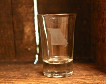 Customized Glass Etched Shot Glass