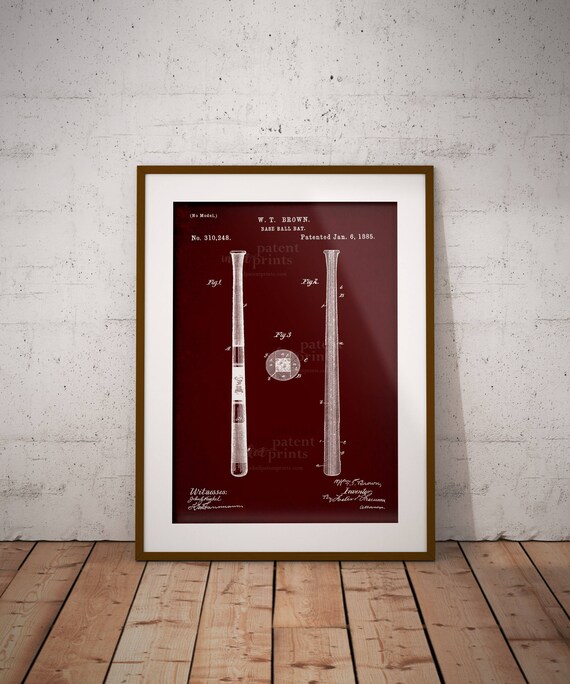Baseball Bat Patent Poster