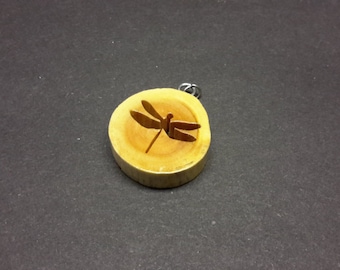Dragonfly Necklace made from Maple - hand cut with scroll saw - FREE SHIPPING