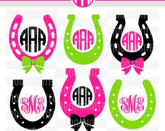 Western Horseshoe SVG Cut Files - Monogram Frames for Vinyl Cutters, Screen Printing, Silhouette, Die Cut Machines, & More