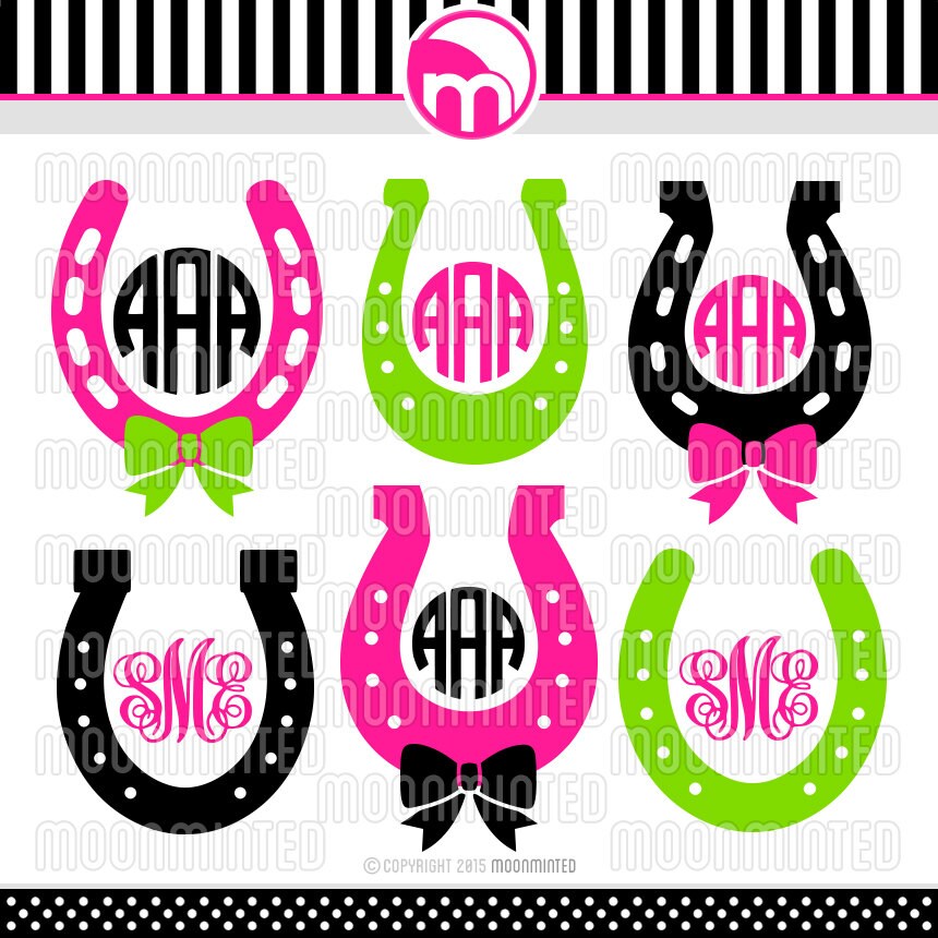 Download Western Horseshoe SVG Cut Files Monogram Frames for Vinyl