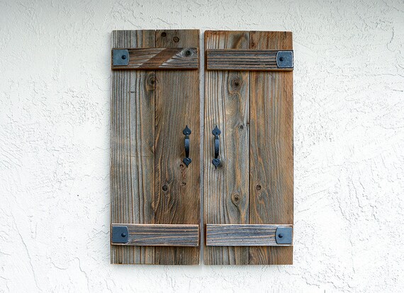 Rustic Shutters. Set of 2. Wooden Door Shutters. Antique Rustic Shutters. Set of 2. Wooden Door Shutters. Antique