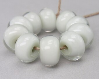 Dirty Martini encased with clear - 10 handmade lampwork beads