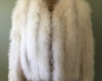 no label marabou feather jacket - size xl