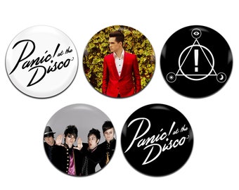 5x Panic! At The Disco Band Emo Rock Punk 25mm / 1 Inch D Pin Button Badges
