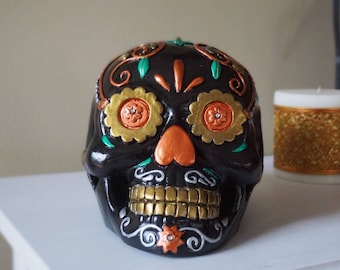 Hand-painted Day of the Dead Skull