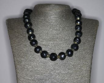 Tyre beads |Beaded Necklace | Rusty look.