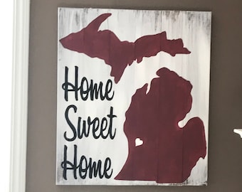 Home Sweet Home Michigan SVG Cut File