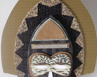 African mask made of cardboard