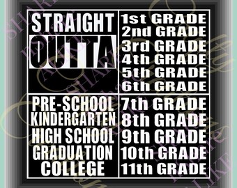 Straight Outta SVG Kindergarten Senior 2018 Class Pre K High School Mom Graduation College Cricut Life 1st 2nd 3rd 4 5 6 7 8 9 10 11 Grade.