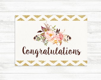 Printable Congratulations Card Floral Congrats Card