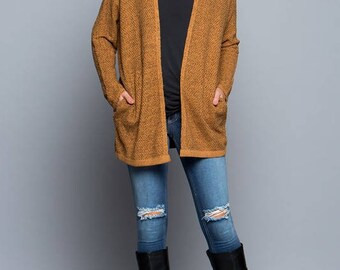 Marled Knit Sweater Cardigan!