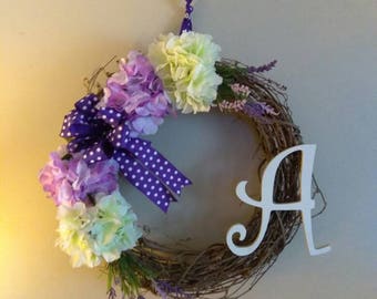 Door wreath.Jump into spring! I love purple!
