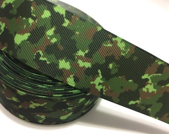 1.5" Camo Ribbon, Camouflage Ribbon, Camo grosgrain Ribbon, camouflage Grosgrain ribbon