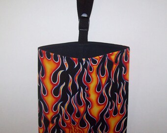 Car Litter Bag // Auto Trash // Auto Litter Bag // Stay Open Design! // Flames