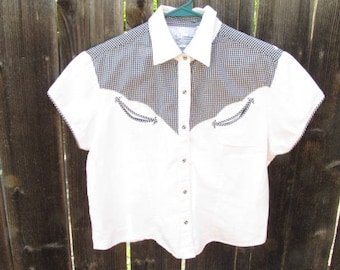 Western Shirt Crop Top