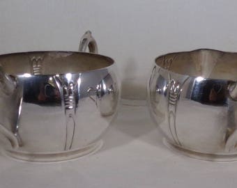 Silverplate creamer and sugar