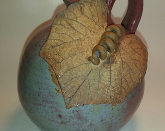 Grape Leaf Oil Lamp with permanent fiber glass wick