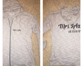 Bridal Party Lightweight Sweatshirts spring wedding flower girl bridesmaid bride hoodies zip up maid of honor
