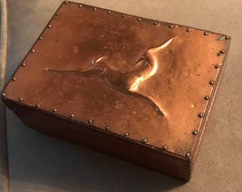Vintage Copper-Topped Jewelry Box