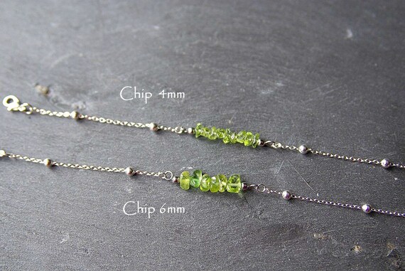 Peridot Bar Bracelet or Anklet 925 Sterling Silver, birthstone Bracelet Peridot jewelry, Bracelet Zodiac Gift for Her, Peridot beaded Anklet