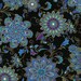 1 yard Fabric by the yard, Dynasty Medallion Paisley Fabric Timeless Treasure 100% cotton fabric, black blue purple turquoise metallic gold