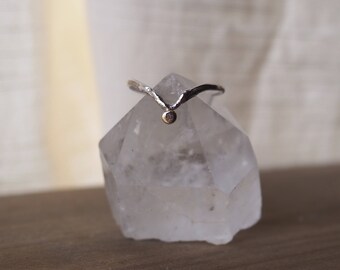 Stackable sterling silver and 14k yellow gold ring