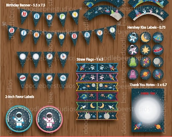 Outer Space Party Package, Outer Space Party Package, Outer Space Party Printables, Instant Download Outer Space Party Pack