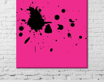 Modern picture Print Canvas Wall Art black spots 100 x 100 cm