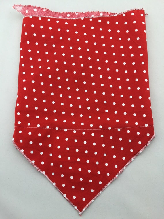 Red cotton bandana w/ white polka dot and Secret Pocket