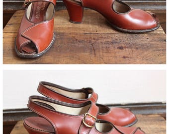 1940s Heels // Glamour Leather Shoes // vintage 40s shoes