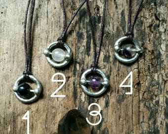 Spinning fidget pendant - anxiety jewellery, ADHD necklace, handmade silver soldered necklace, meditation necklace, crystal jewellery, gifts