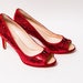 red sequin stilettos