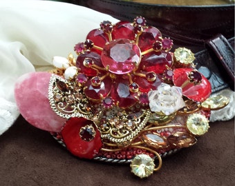 Vintage jeweled belt buckle