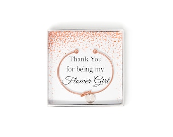 Thank You For Being My Flower Girl Gift Box, Flower Girl Thank You Gift, Wedding Thank You Flower Girl Bracelet, Tie The Knot Bracelet